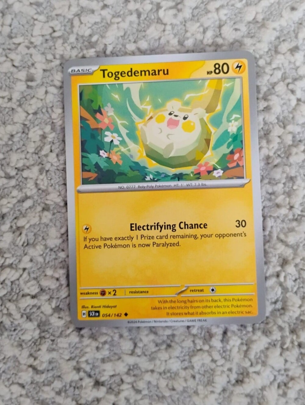 POKEMON TCG Card Togedemaru Stellar Crown 054/142 PZ